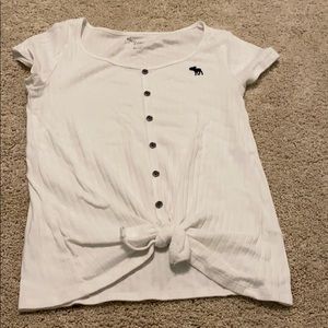 white button up tie t shirt